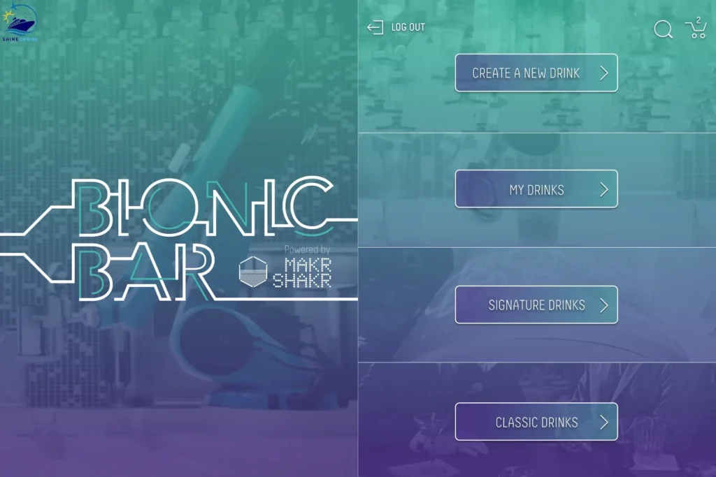 Royal Caribbean Bionic Bar menu