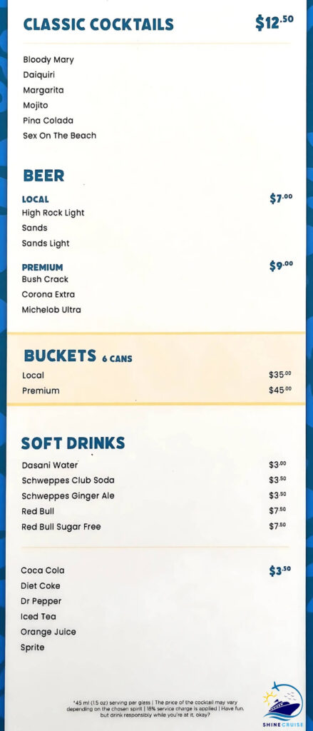 carnival's celebration key reviews
celebration key food menu
carnival celebration key food
celebration key food options
celebration key drink prices
celebration key menus