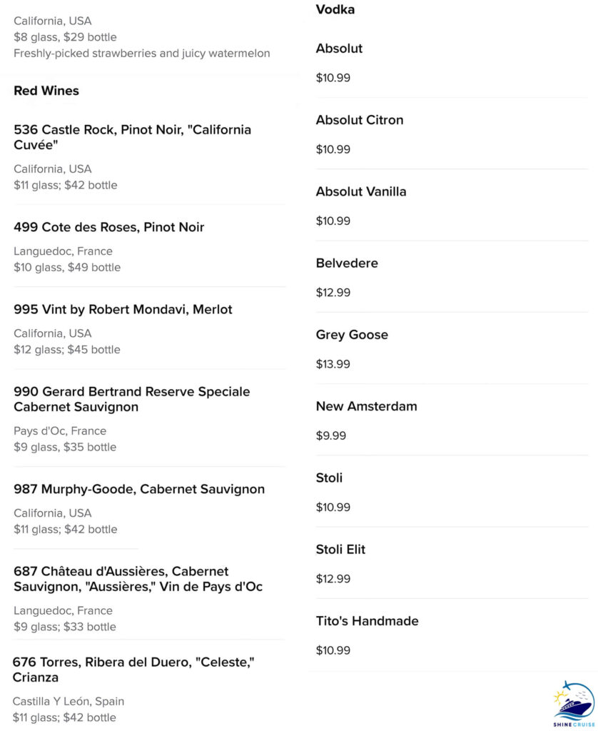 star of the seas bars menu
star of the seas bar menus
Star of the seas drinks menu 
Star of the seas drinks price 
Star of the seas drinks menu prices 
Best bars on star of the seas 