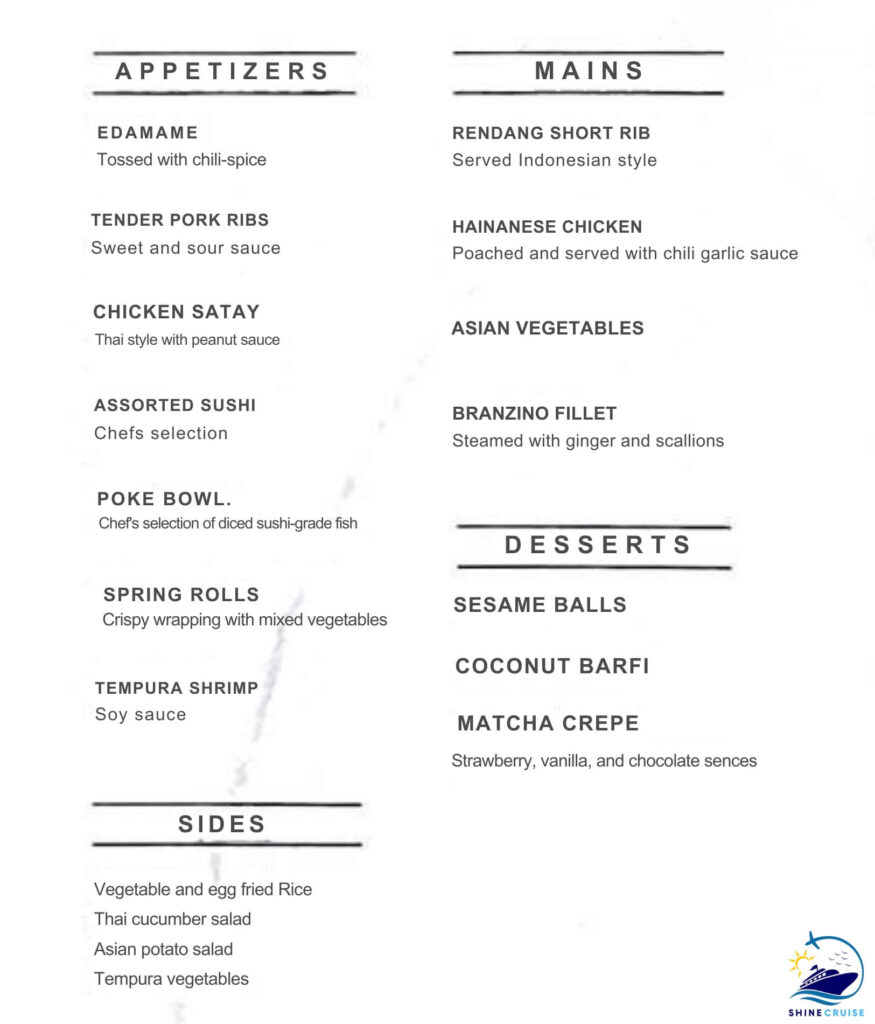 star of the seas dining options
star of the seas dining venues
Star of the seas dining menu
Specialty restaurants on Star of the Seas
Royal Caribbean Star of the Seas Restaurants Menu
star of the seas specialty dining
star of the seas specialty restaurants
