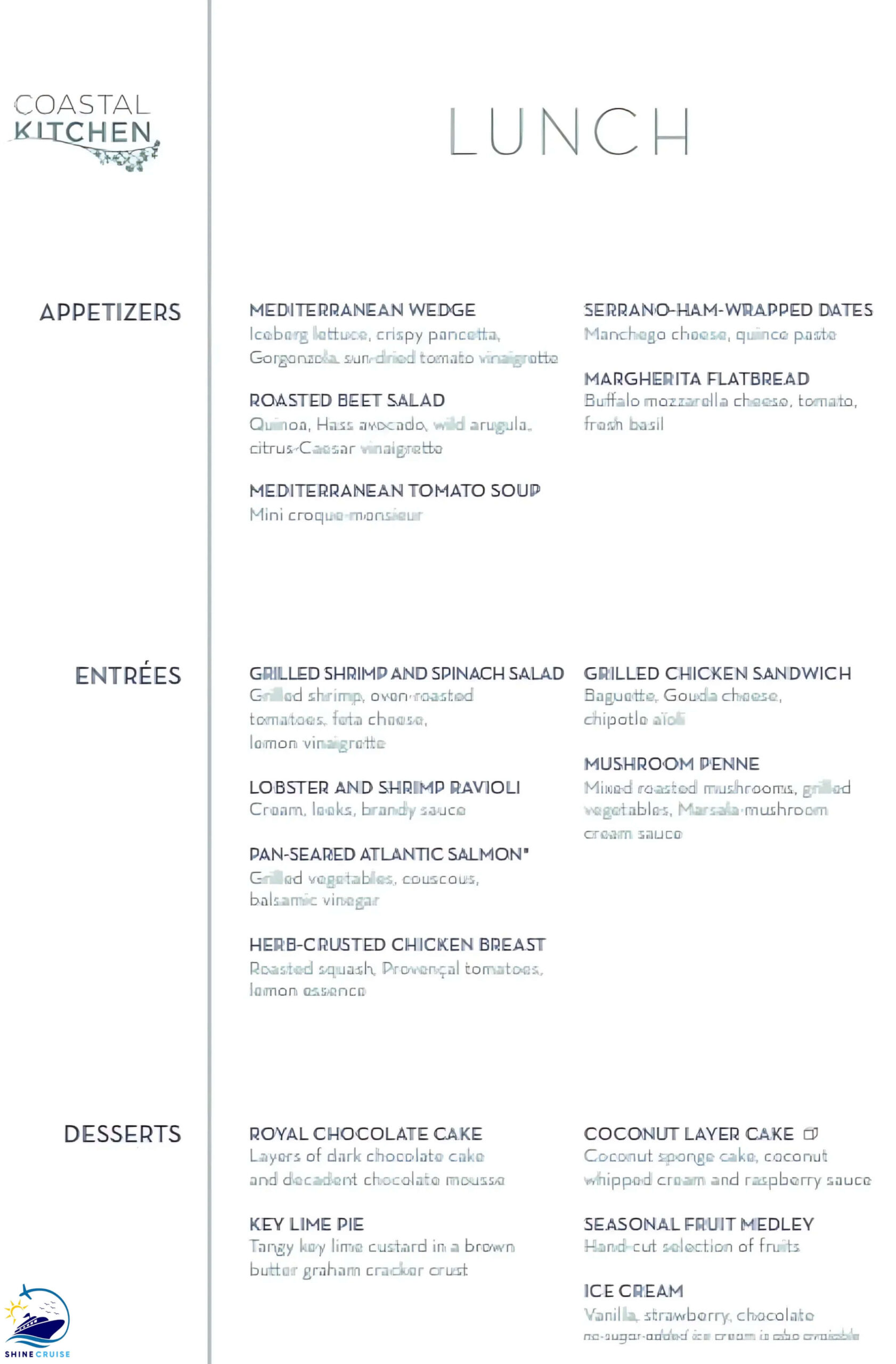 All Royal Caribbean Star of the Seas Restaurants with Menus