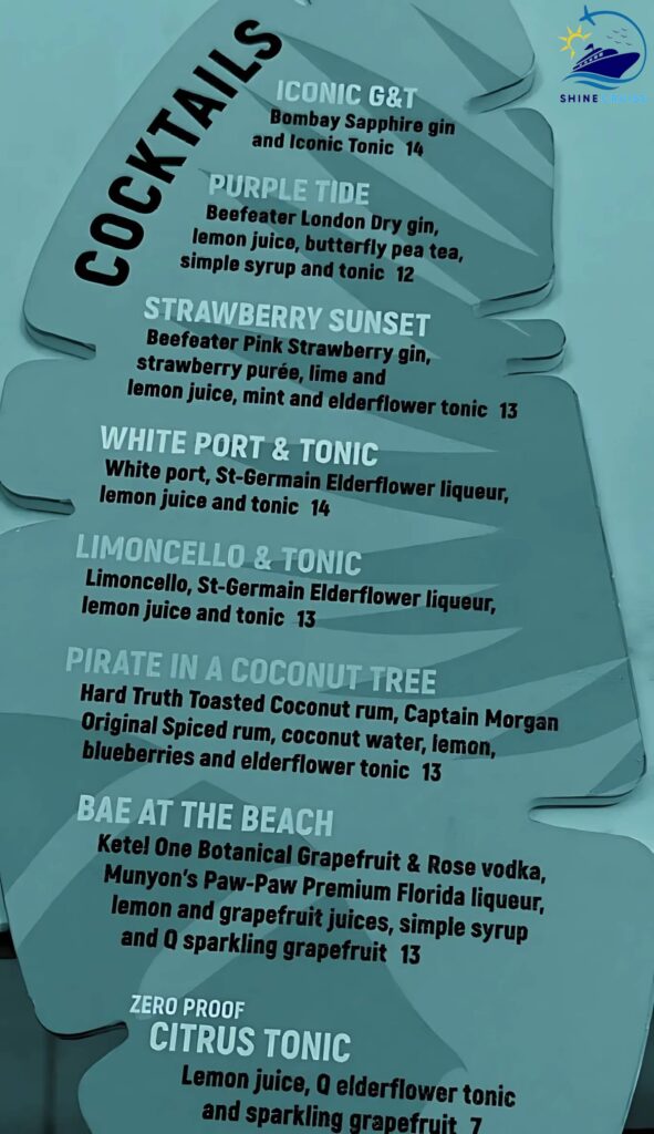 star of the seas bars menu
star of the seas bar menus
Star of the seas drinks menu 
Star of the seas drinks price 
Star of the seas drinks menu prices 
Best bars on star of the seas 