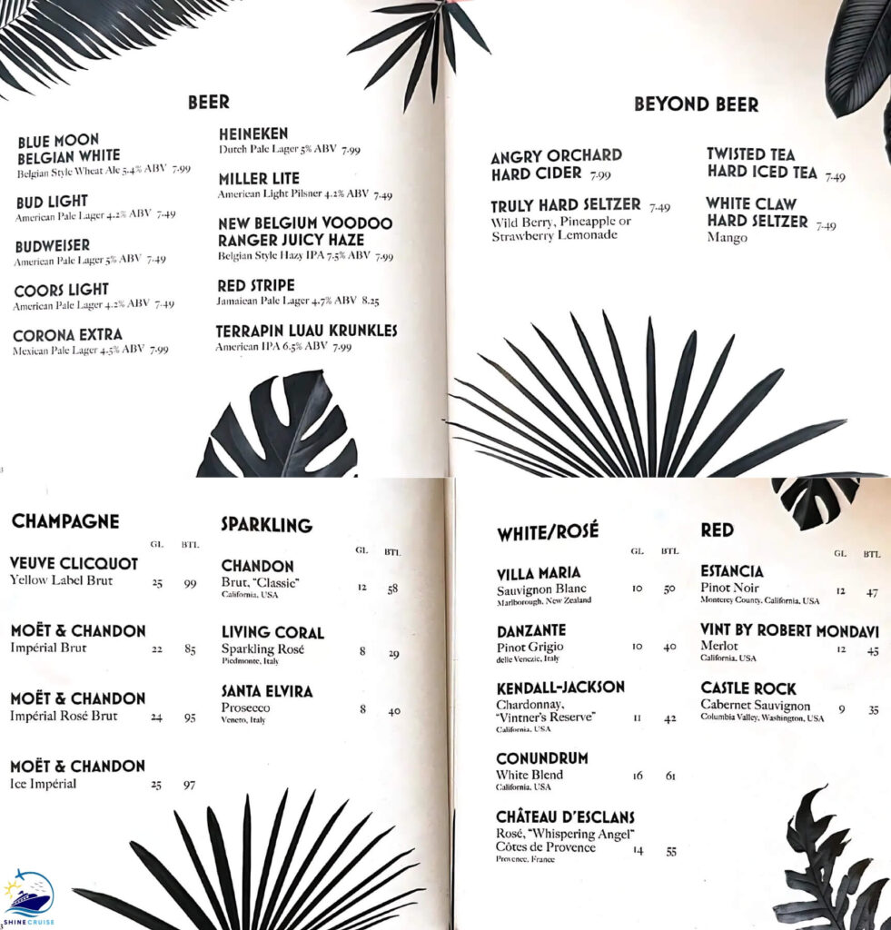 star of the seas bars menu
star of the seas bar menus
Star of the seas drinks menu 
Star of the seas drinks price 
Star of the seas drinks menu prices 
Best bars on star of the seas 