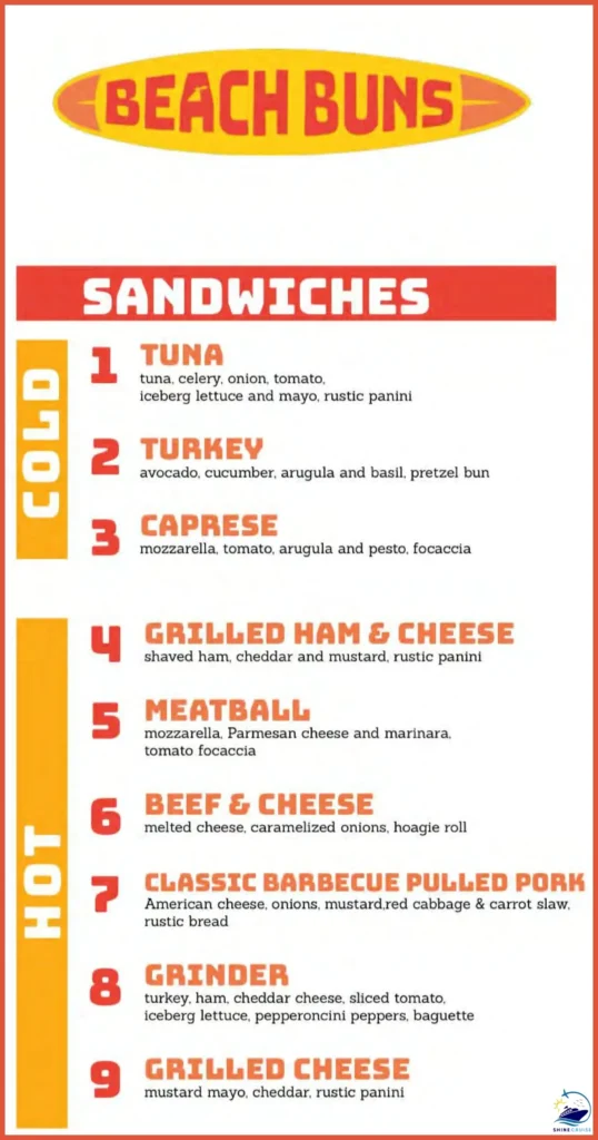 Carnival Beach Buns Menu 1
