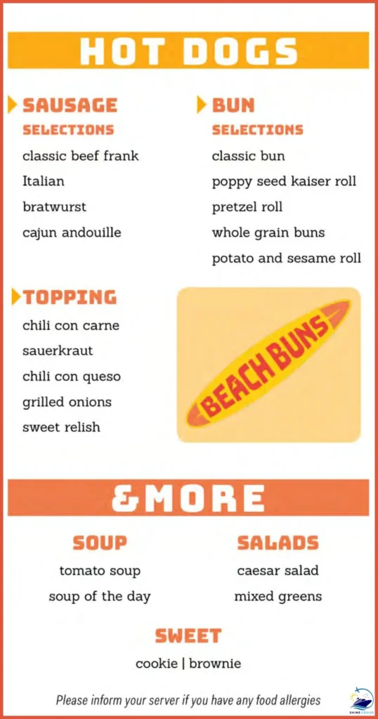 Carnival Beach Buns Menu 2