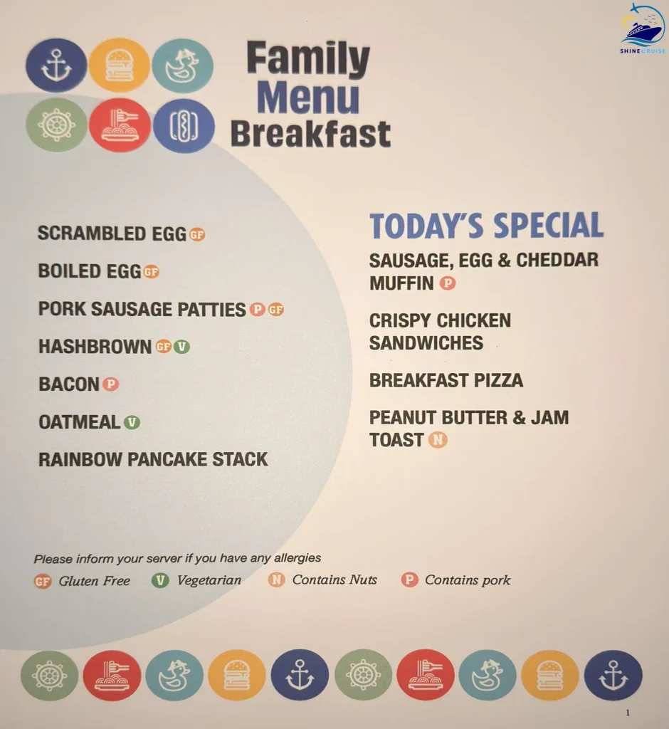 Carnival Cruise Breakfast Buffet Menu 10