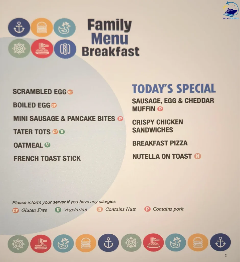 Carnival Cruise Breakfast Buffet Menu 11