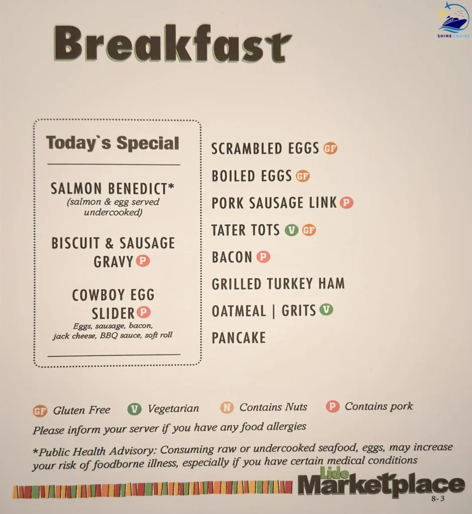 Carnival Cruise Breakfast Buffet Menu 8