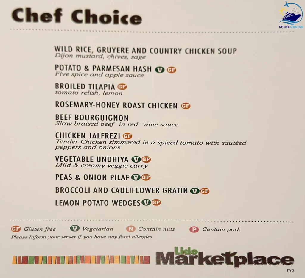 Carnival Cruise Dinner Buffet Menu 10
