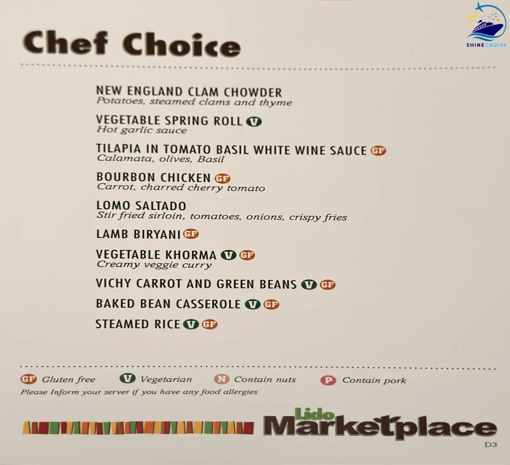 Carnival Cruise Dinner Buffet Menu 11
