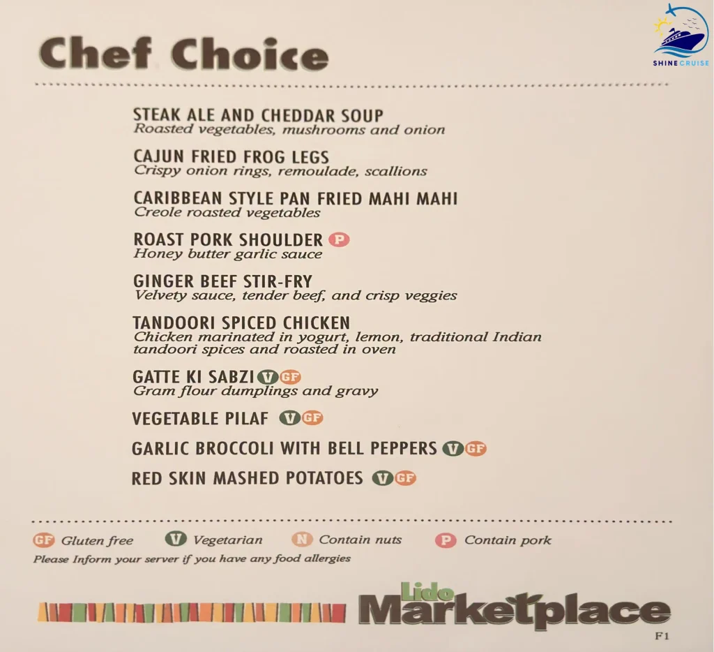 Carnival Cruise Dinner Buffet Menu 15