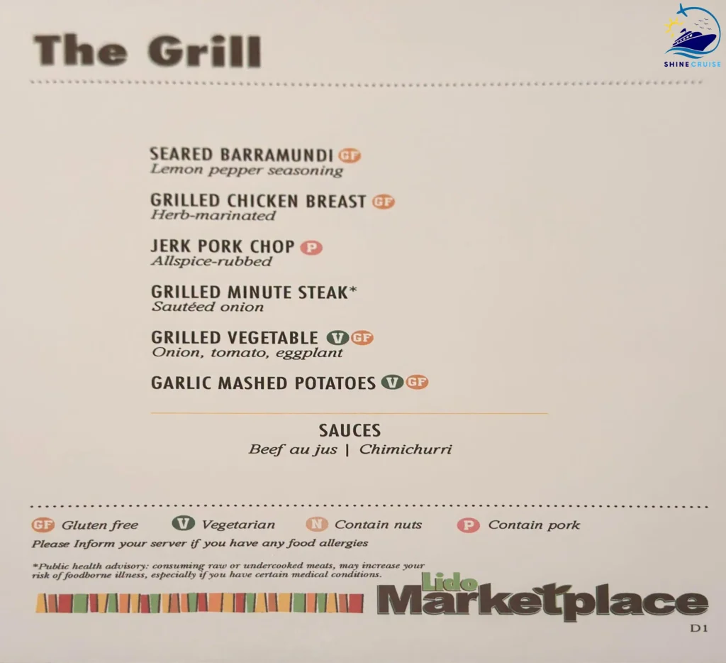 Carnival Cruise Dinner Buffet Menu 17