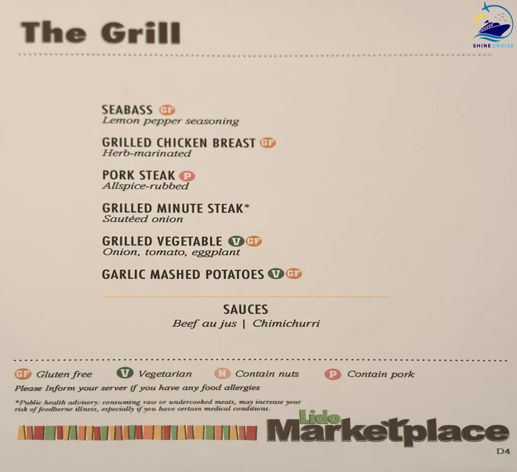 Carnival Cruise Dinner Buffet Menu 20