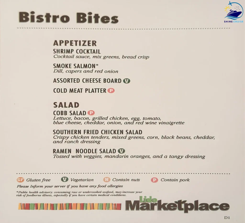 Carnival Cruise Dinner Buffet Menu 25