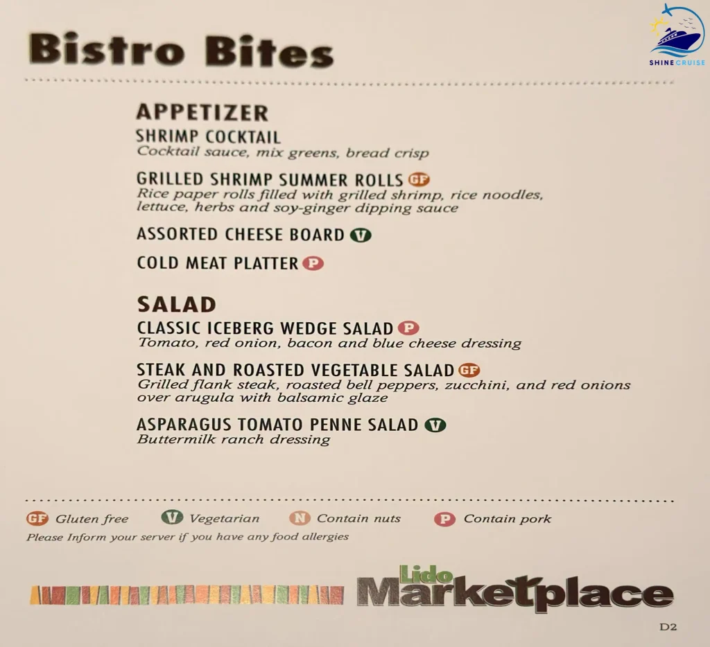 Carnival Cruise Dinner Buffet Menu 26