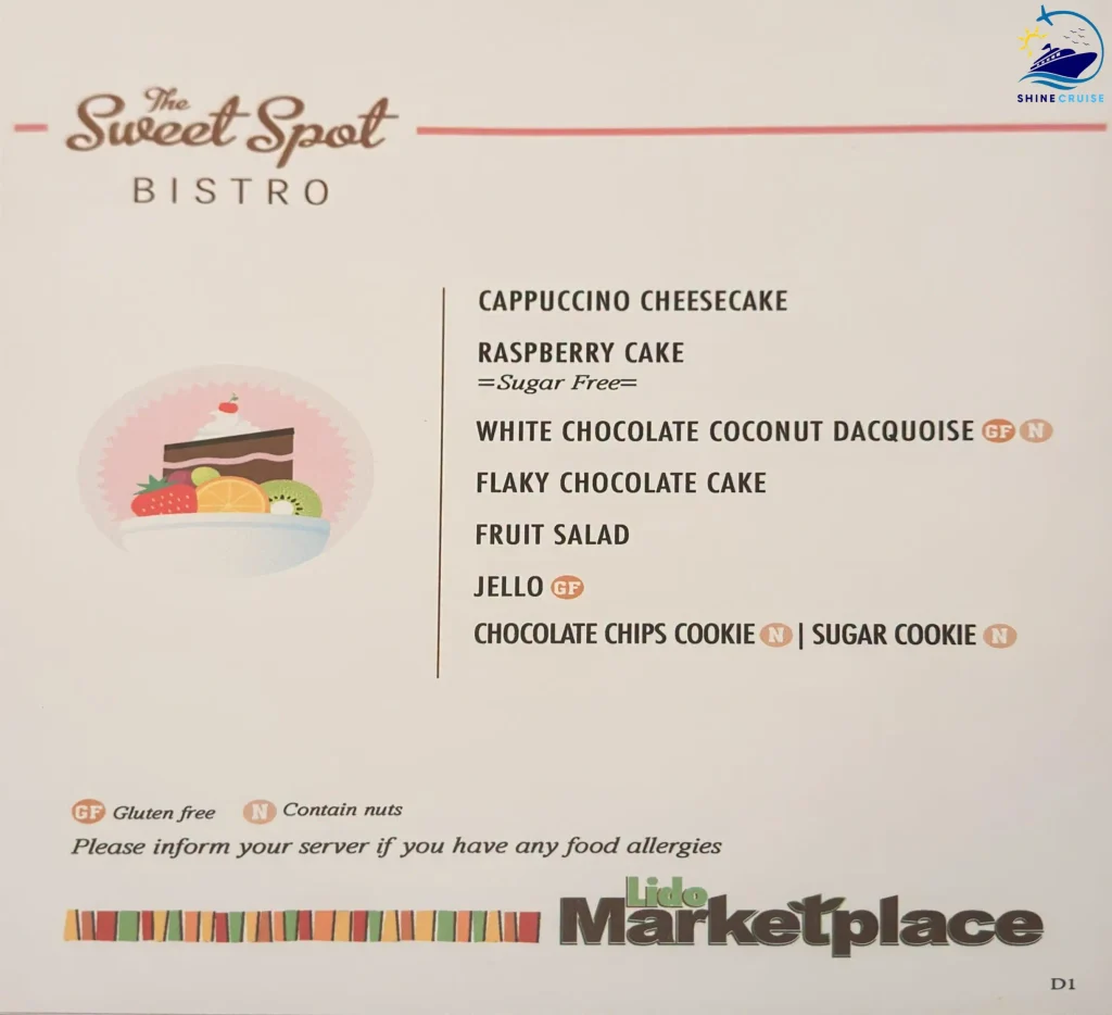 Carnival Cruise Dessert Buffet Menu 1