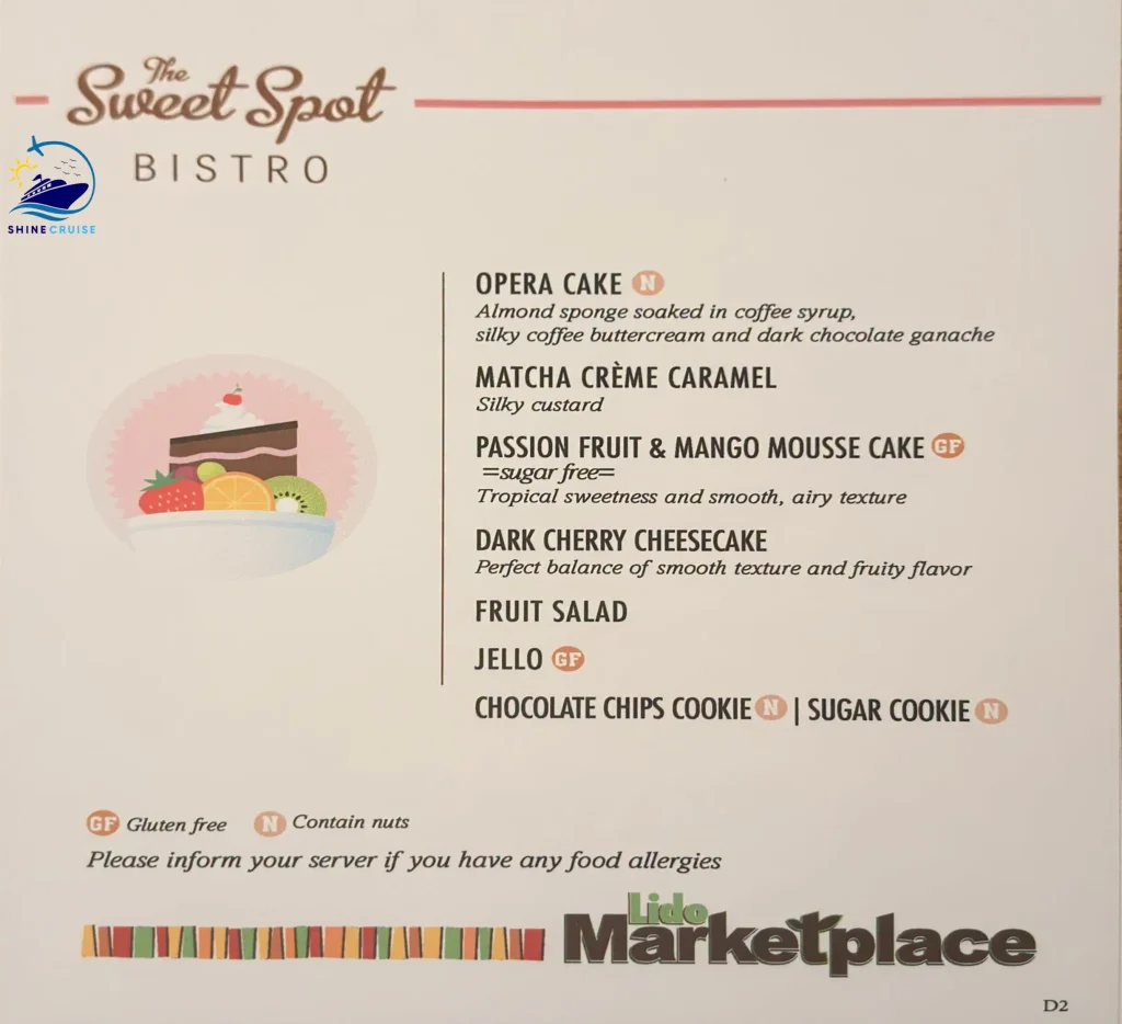 Carnival Cruise Dessert Buffet Menu 2