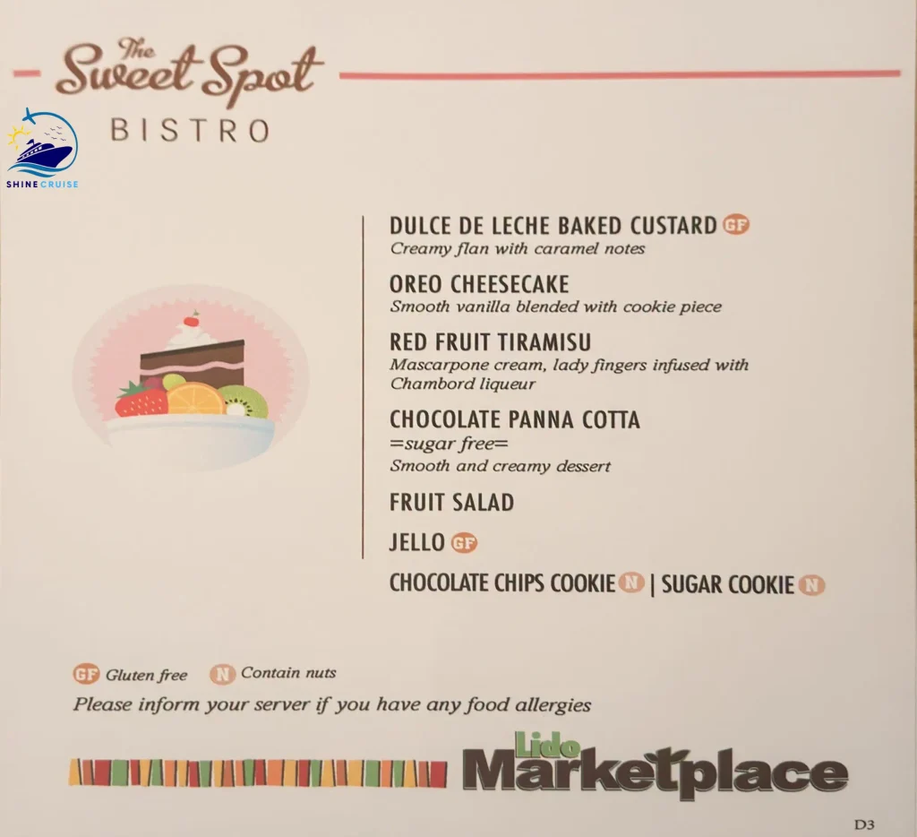 Carnival Cruise Dessert Buffet Menu 3