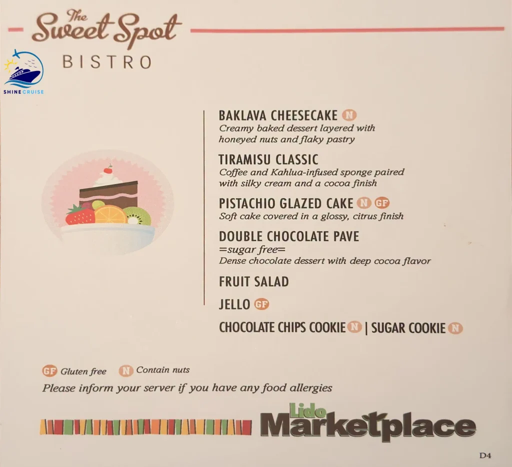 Carnival Cruise Dessert Buffet Menu 4