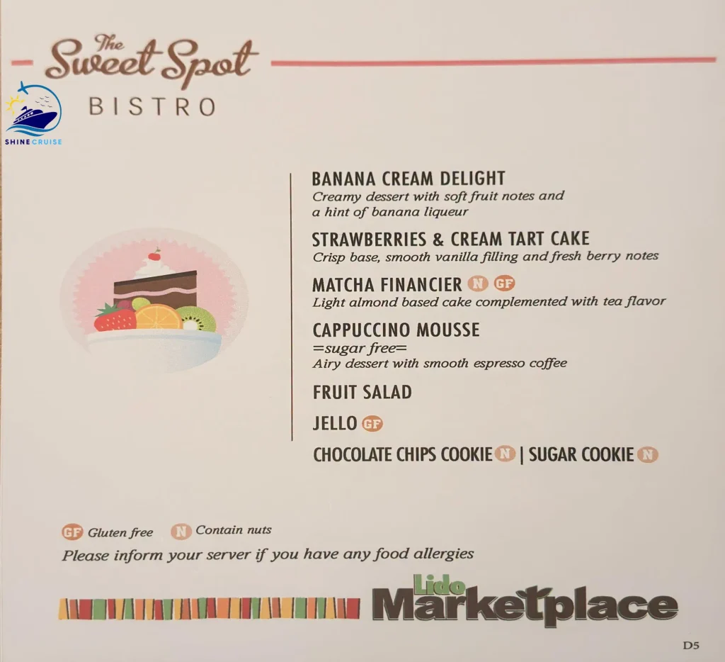 Carnival Cruise Dessert Buffet Menu 5