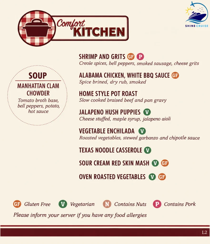 Carnival Cruise Lunch Buffet Menu 2