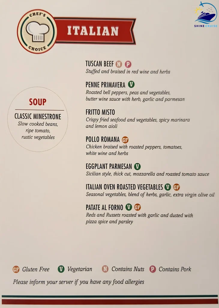Carnival Cruise Lunch Buffet Menu 21