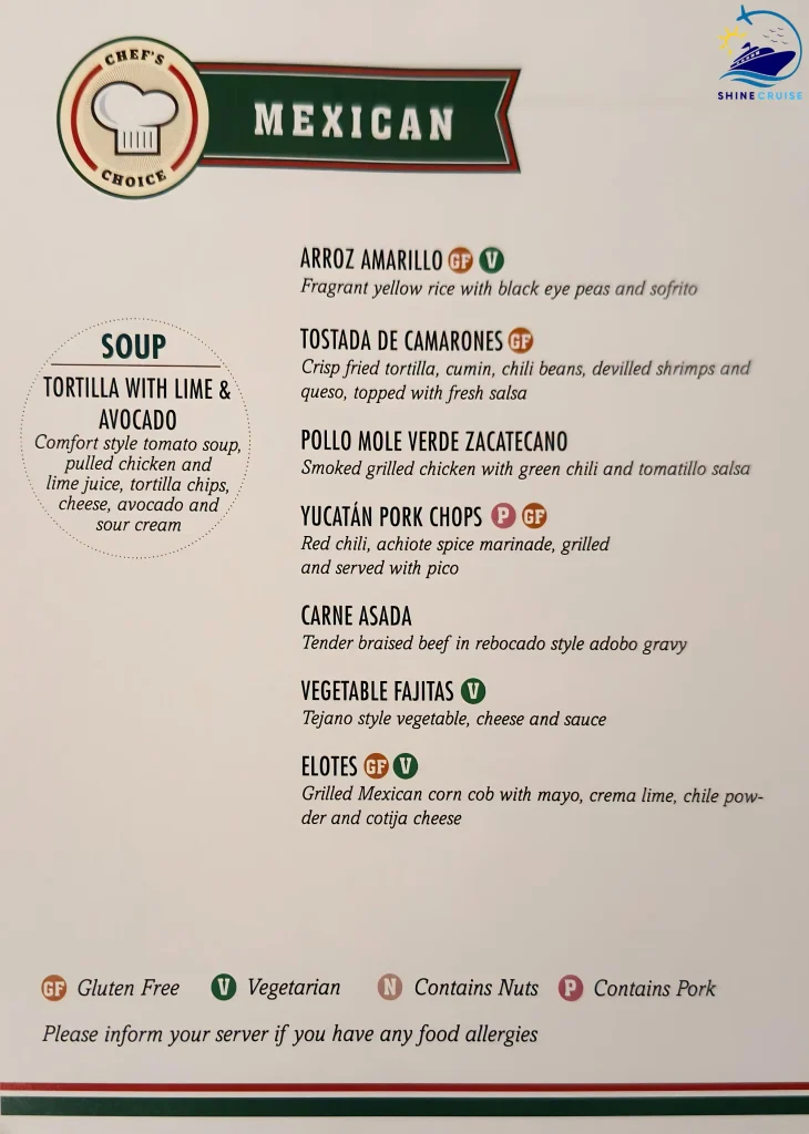 Carnival Cruise Lunch Buffet Menu 24