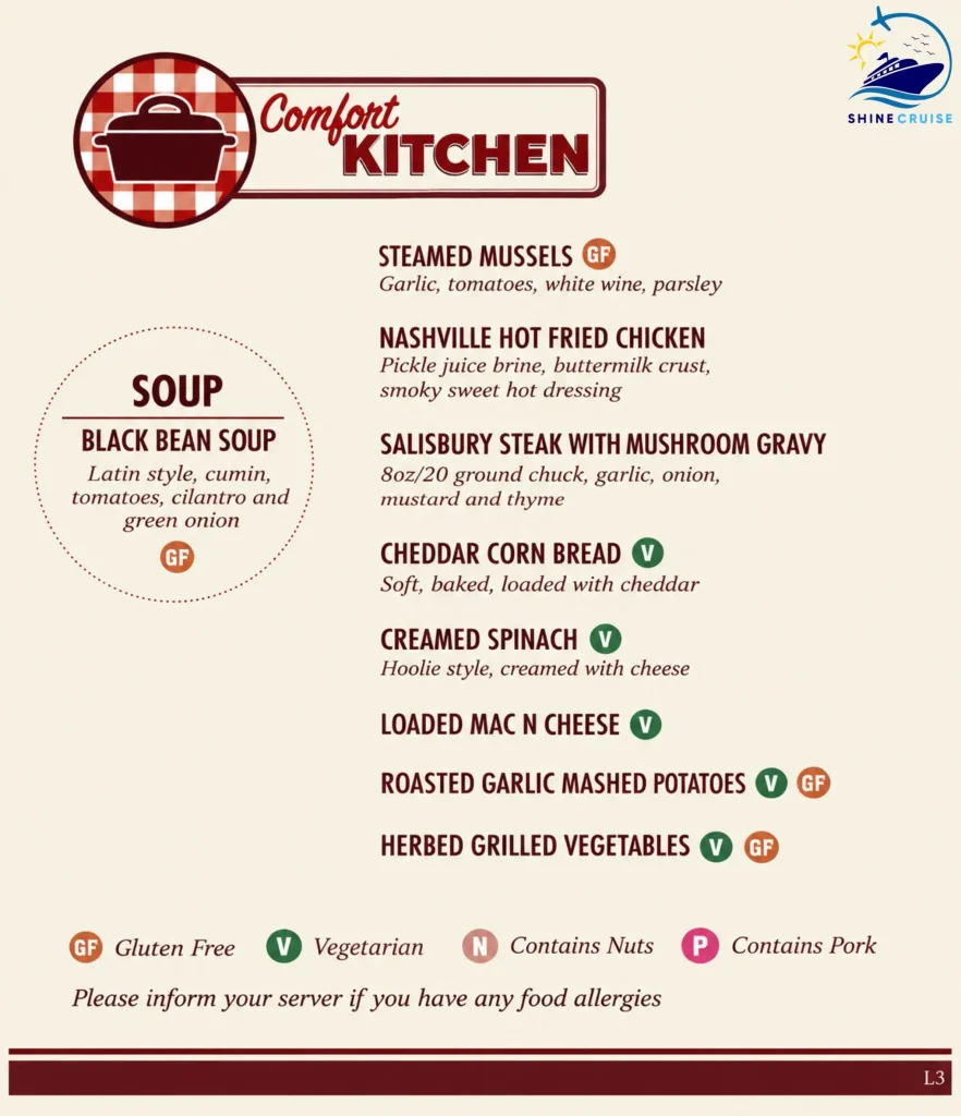 Carnival Cruise Lunch Buffet Menu 3