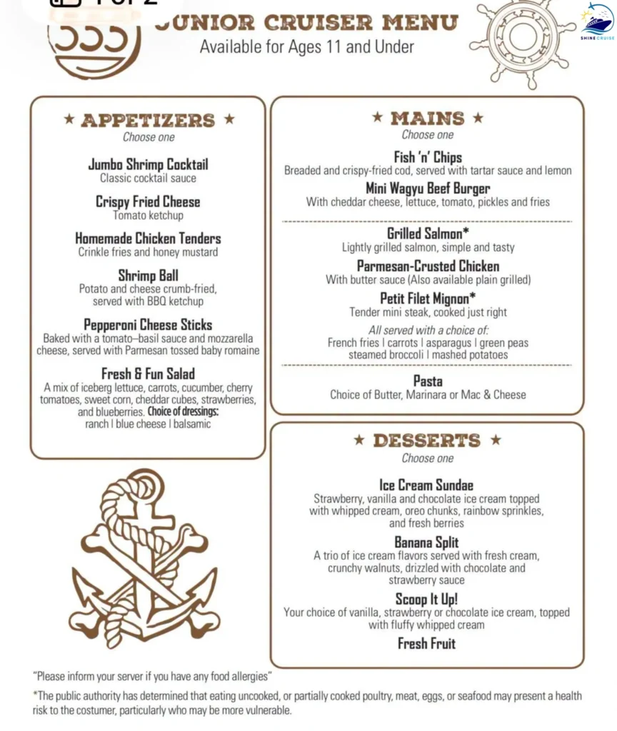 Carnival Fahrenheit 555 Steakhouse Kids Menu
fahrenheit 555 steakhouse carnival menu