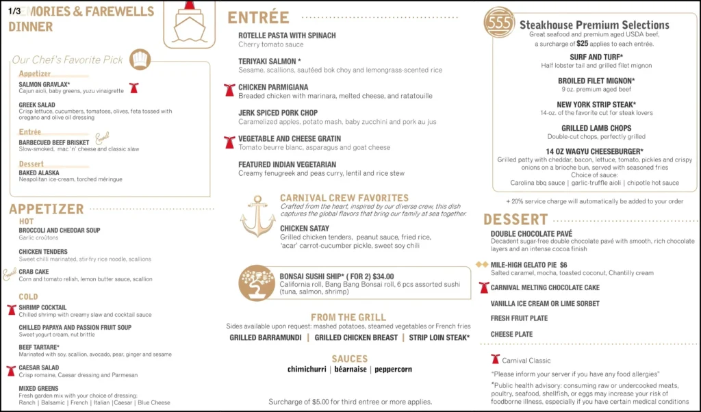 Carnival Cruise Gluten Free for Night 6