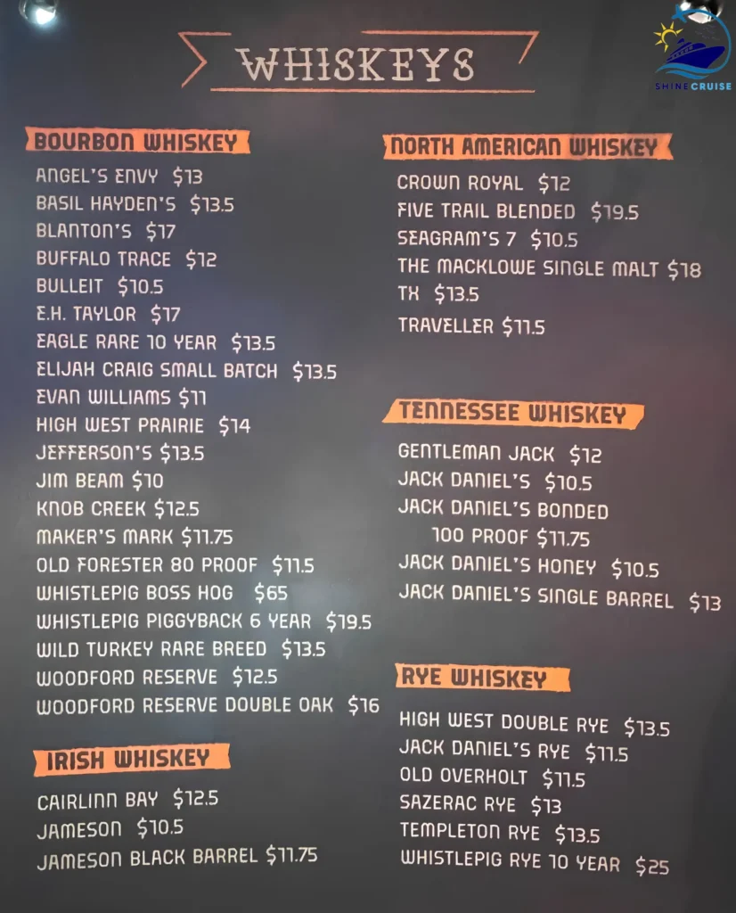 Carnival guy's pig & anchor drink menu 6