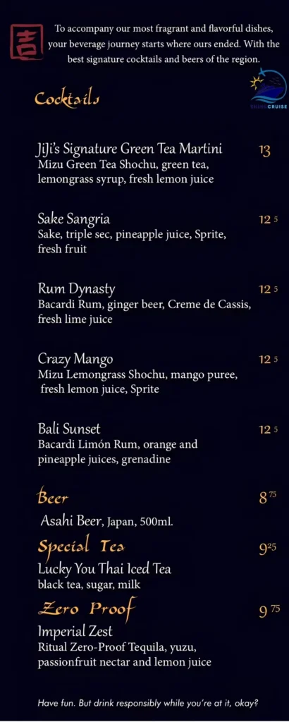 Carnival JiJi Asian Kitchen Drinks Menu