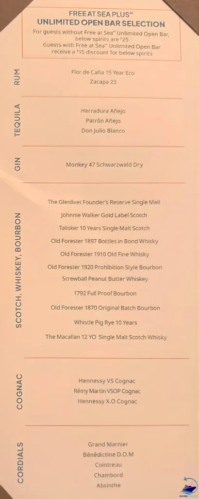 norwegian cruise line drink prices