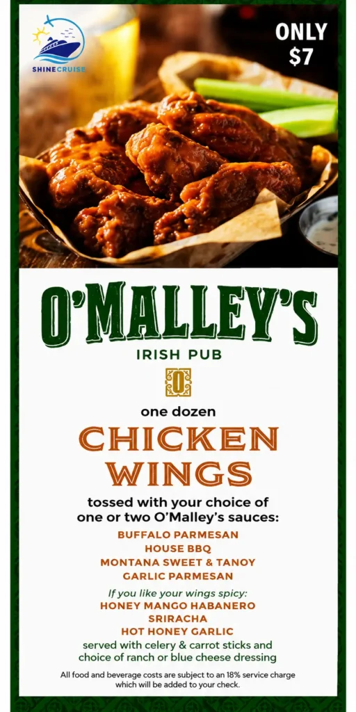princess cruises o'malley's menu