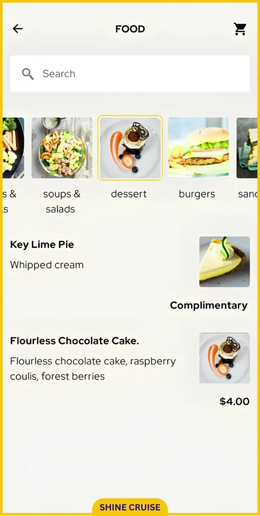 Princess Cruises OceanNow Dessert Menu