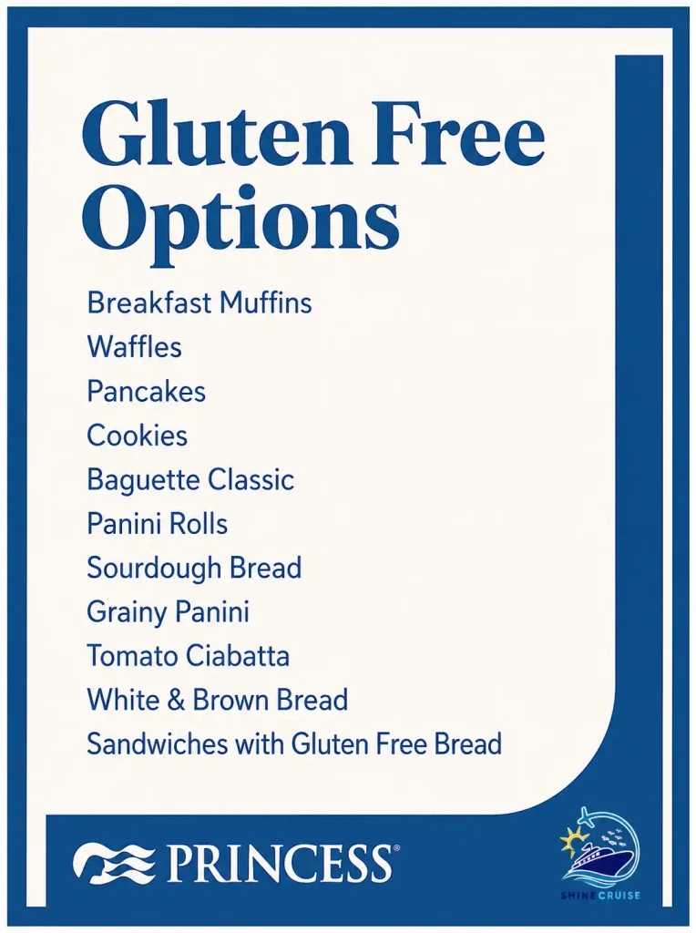 princess international cafe menu for gluten free food