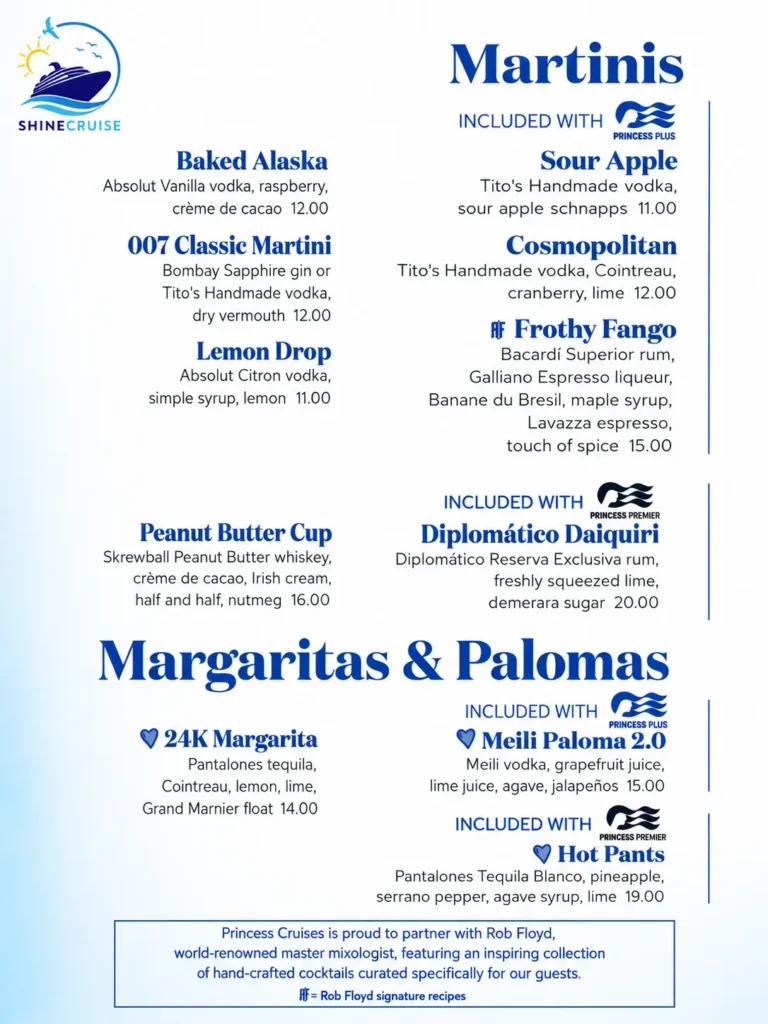 Princess Cruise Cocktails Menu 3