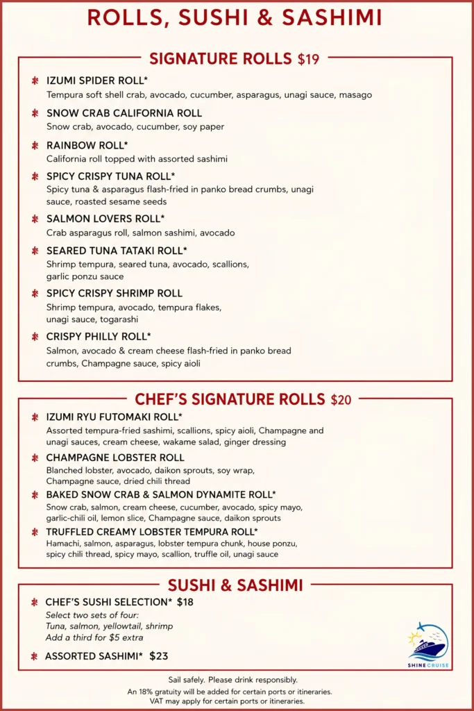 royal caribbean izumi hibachi menu
izumi hibachi royal caribbean prices