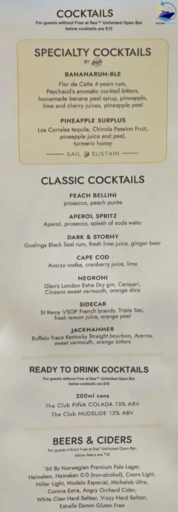 Syd Normanโs Pour House Menu