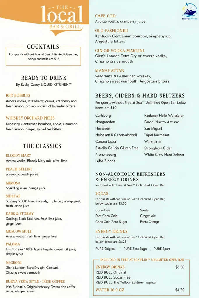 Norwegian The Local Drink Menu 1