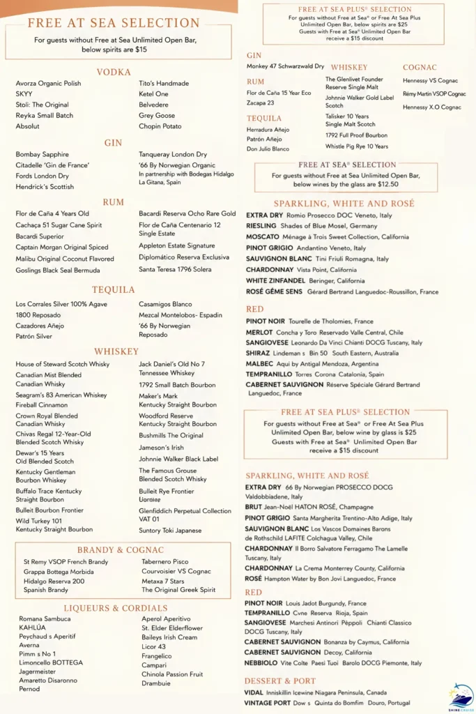 Norwegian The Local Drink Menu 2