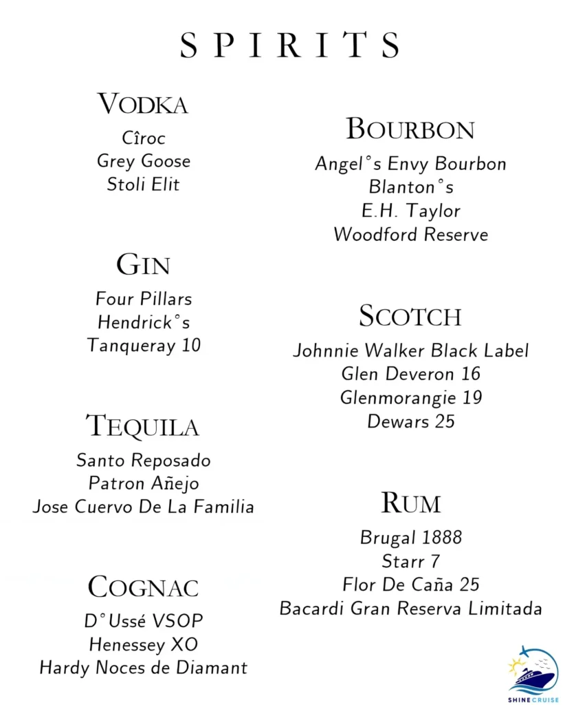 Carnival Fahrenheit 555 SteakHouse Menu 2
carnival cruise drink menu 2026