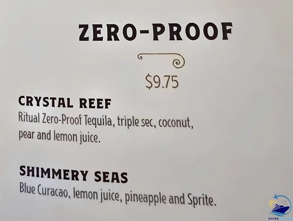 The Golden Mermaid bar menu
carnival drink prices 2026