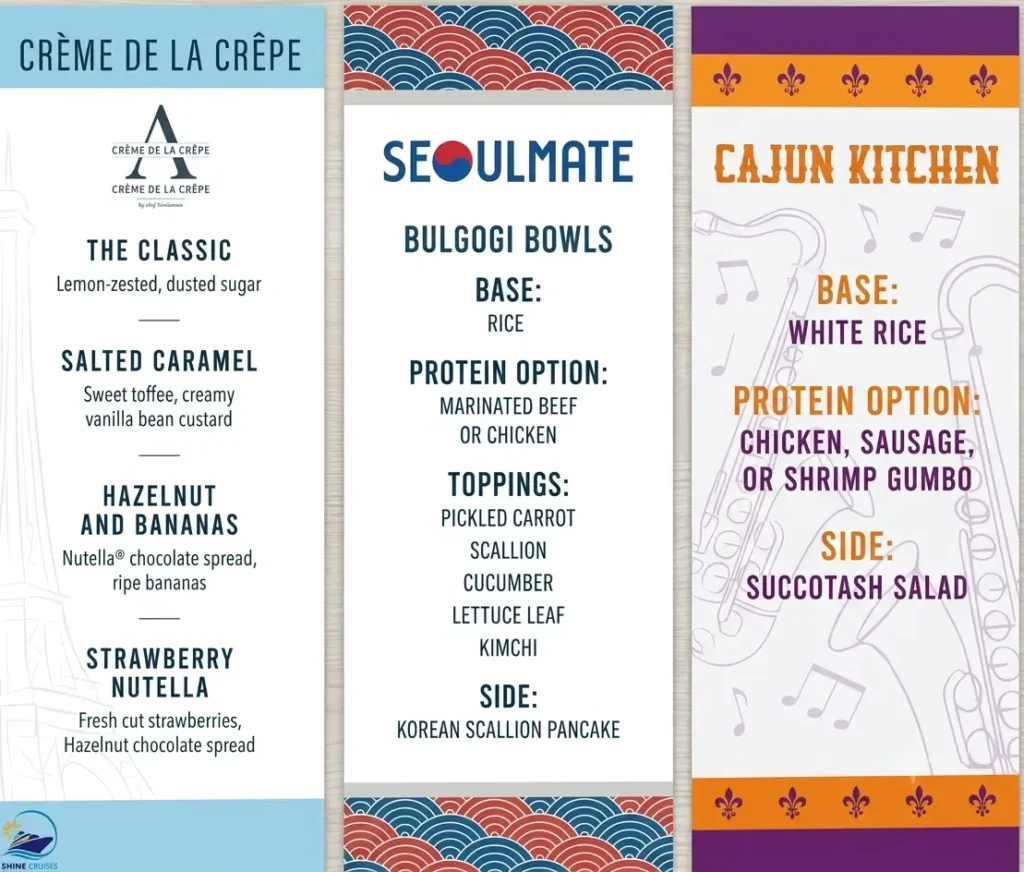 Legend of the Seas AquaDome Market Menu 1