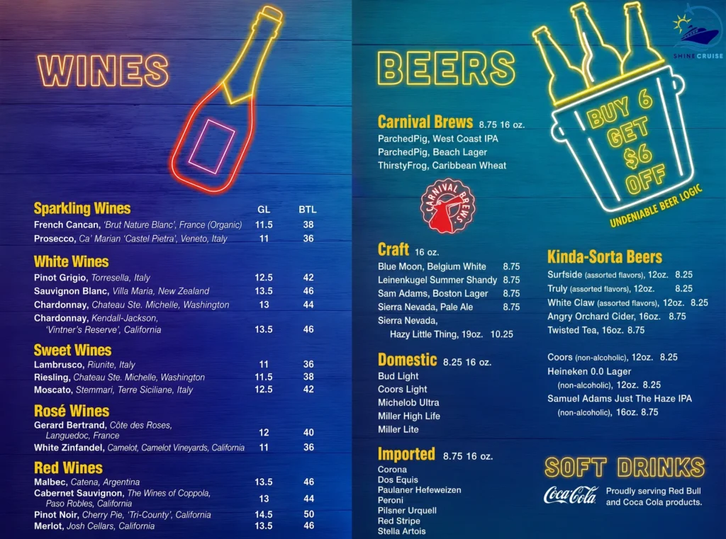 Carnival Atrium Barย Menu 3
carnival drink menu
