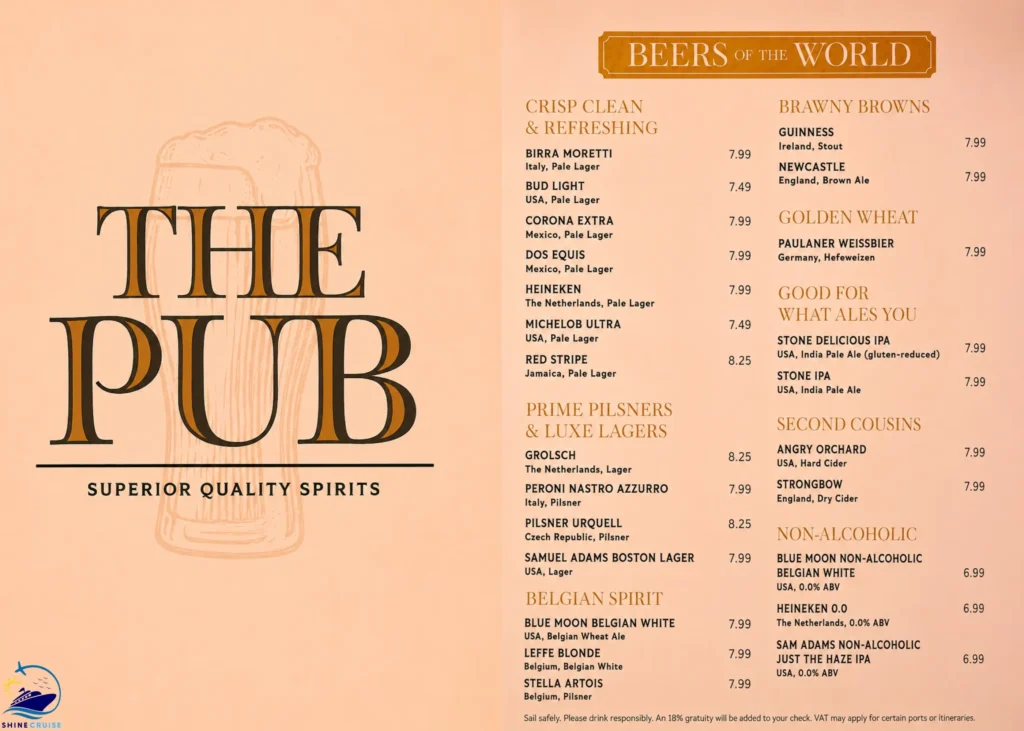 Legend of the Seas Thorn & Thistle menu 1