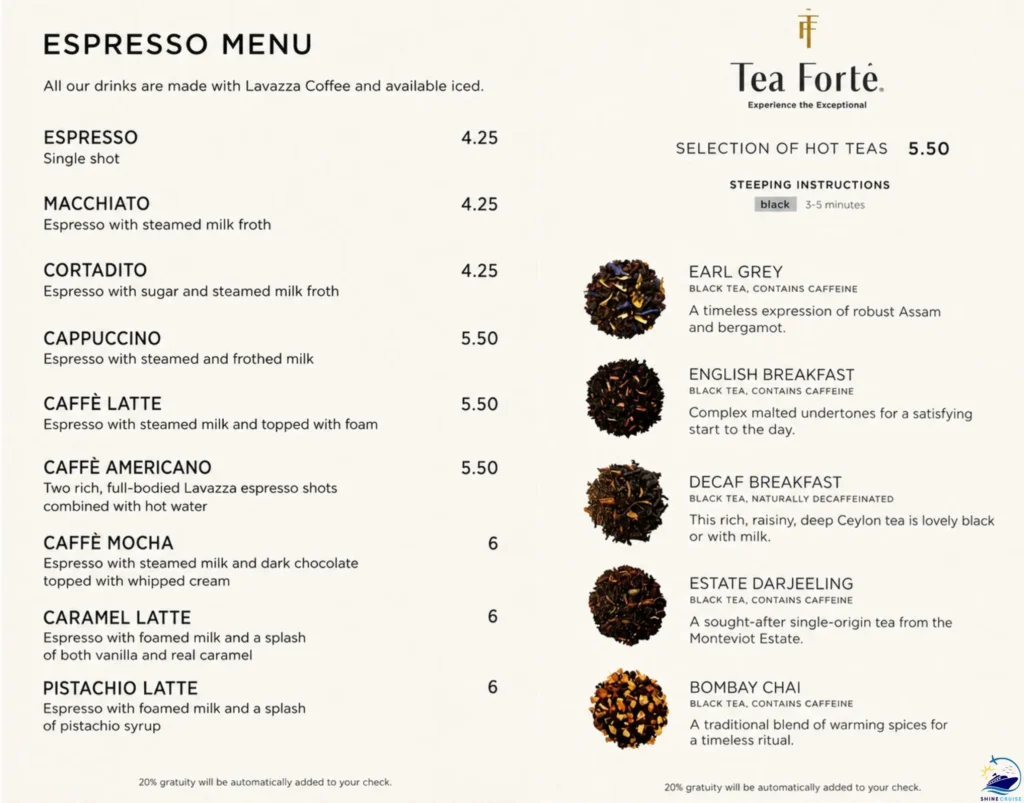 The Cafรฉ al Bacio Menu 2
