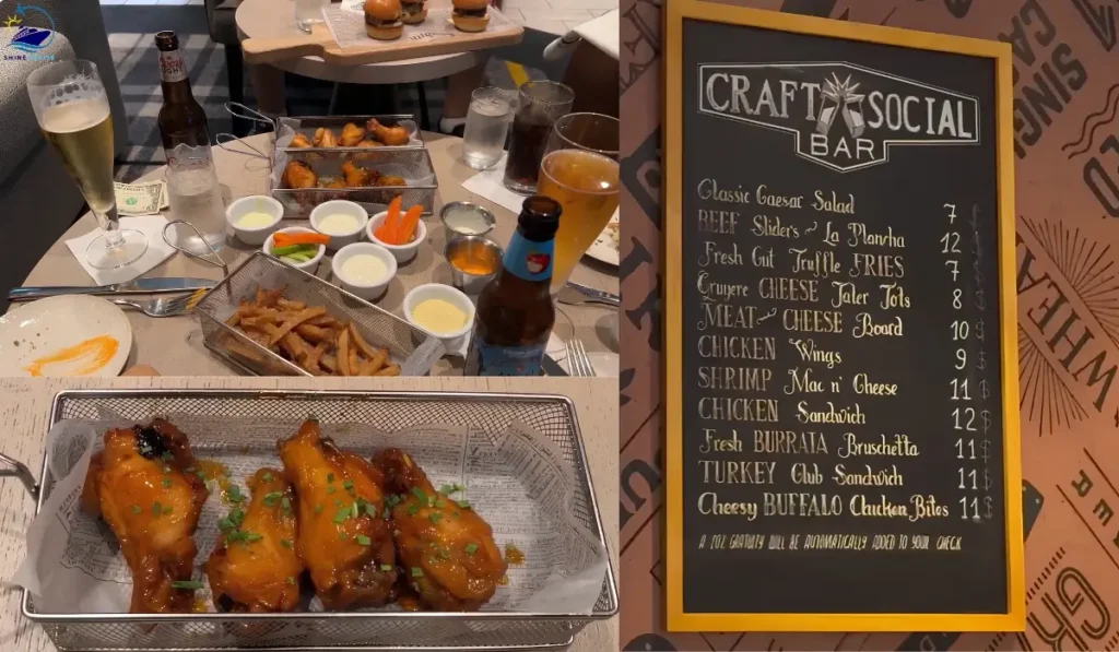 Celebrity Craft Social Bar menus