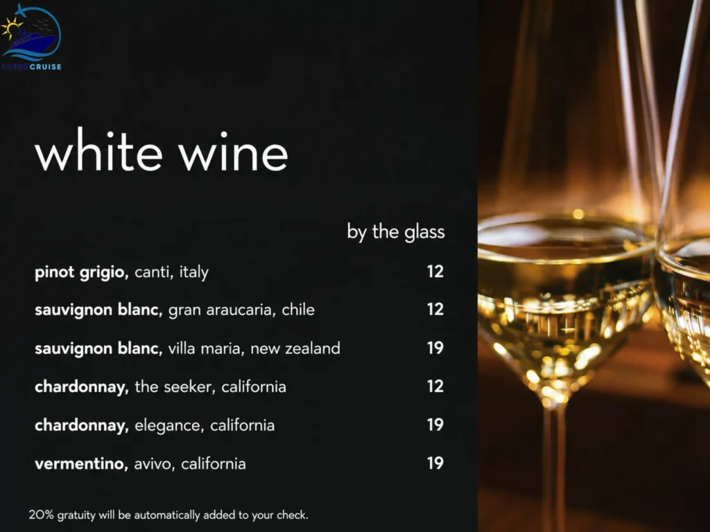 Celebrity Cruises Bar Menus