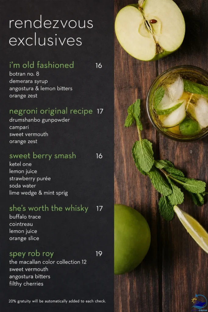 The Rendezvous Lounge Menu